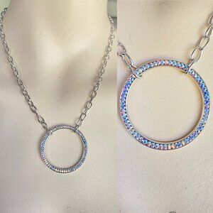 FAC Crystal Eternity Silver Rhodium Plated Necklace​​​